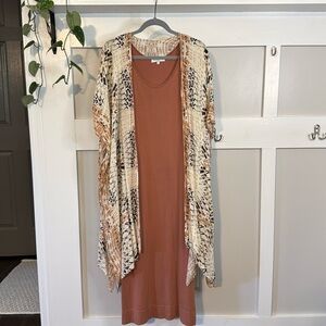 Michael Stars maxi dress from Evereve with printed kimono (set)